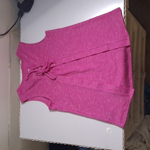 Amy Byer pink tie back tank top - Picture 1 of 4
